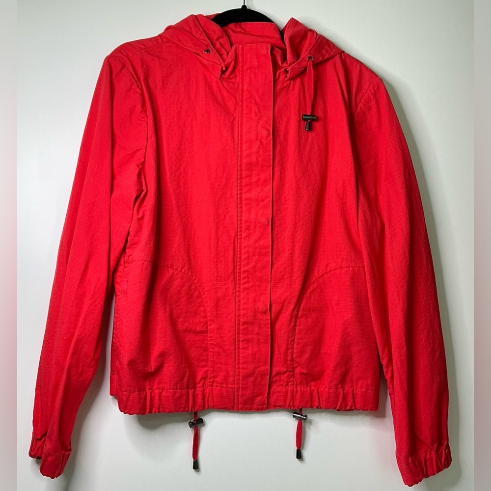 Banana Republic Jacket Mens L Red Coated Cotton Utility Safari Travel preloved